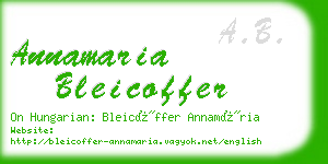 annamaria bleicoffer business card